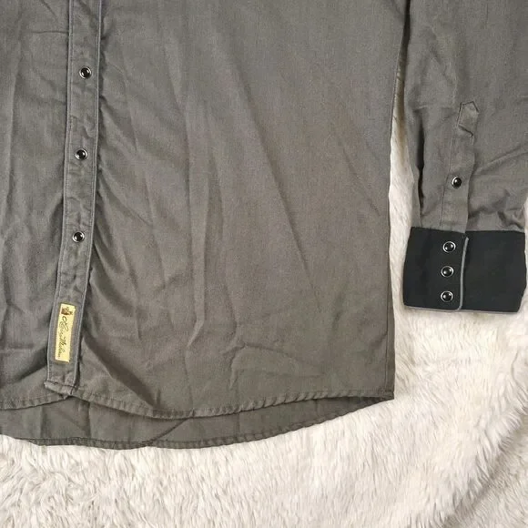 Larry Mahan Cowboy Collection 2XL Western Shirt Embroidered Floral Black Snaps - Picture 3 of 7